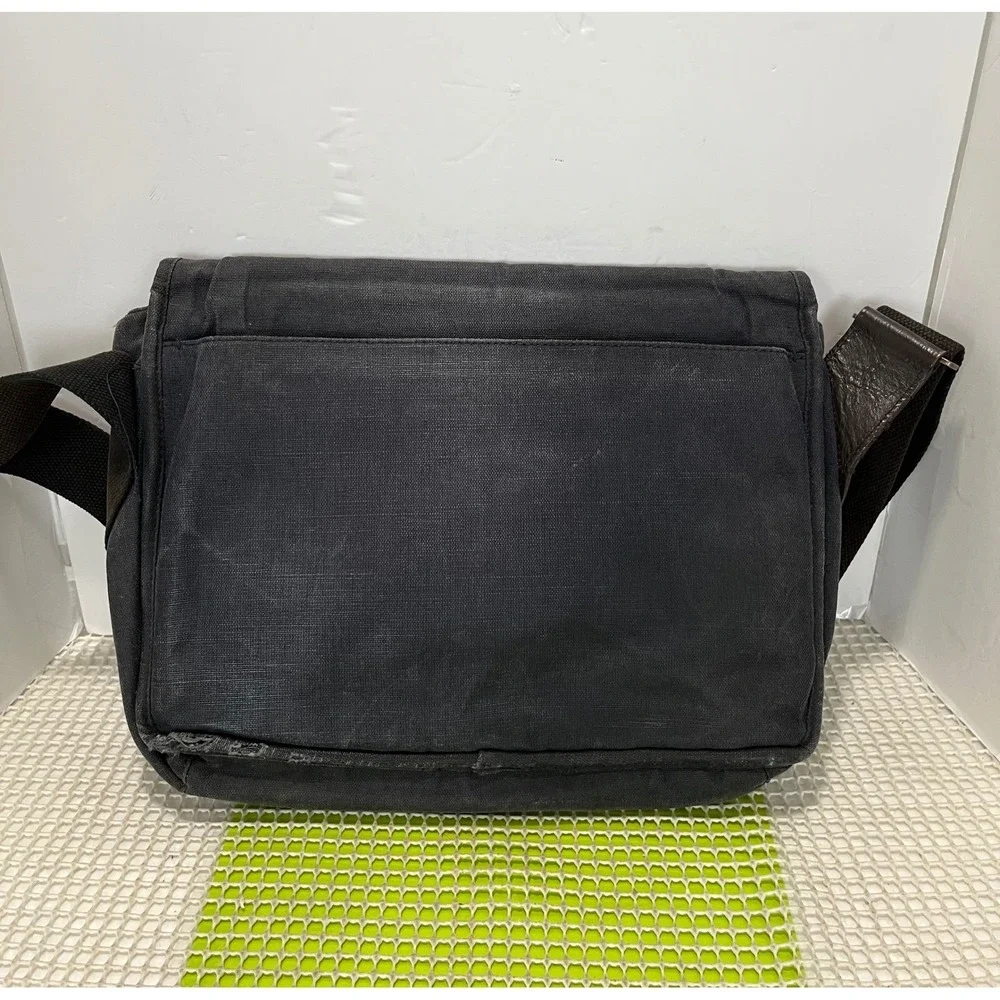 Jack Spade Canvas Messenger Bag Charcoal Gray rugged good